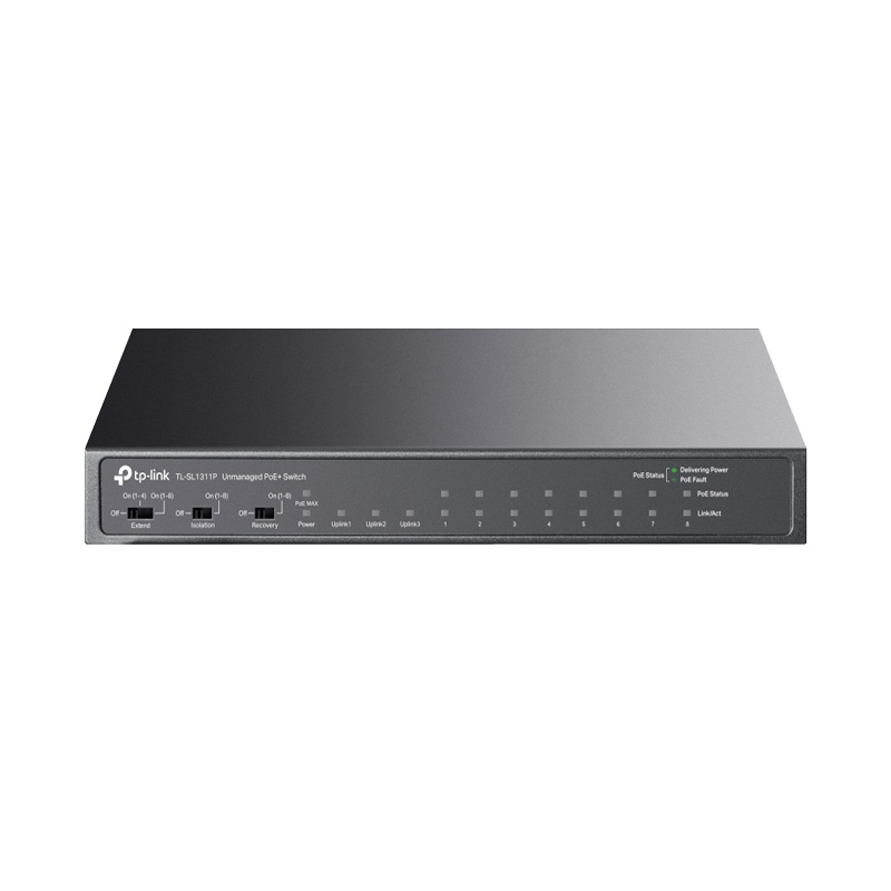 Picture of TP-Link 8-Port 10/100Mbps + 3-Port Gigabit Desktop Switch with 8-Port PoE+(TL-SL1311P)